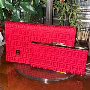 Fendi Scarlet Wallet and Clutch Duo